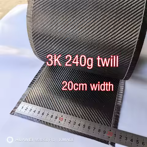 Real carbon fiber fabric T300 3K 200g 240g twill plain weave 20cm/8inch width wide
