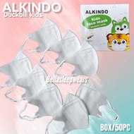 PER 1 BOX 50 PC - MASKER DUCKBILL ALKINDO ANAK KIDS PUTIH