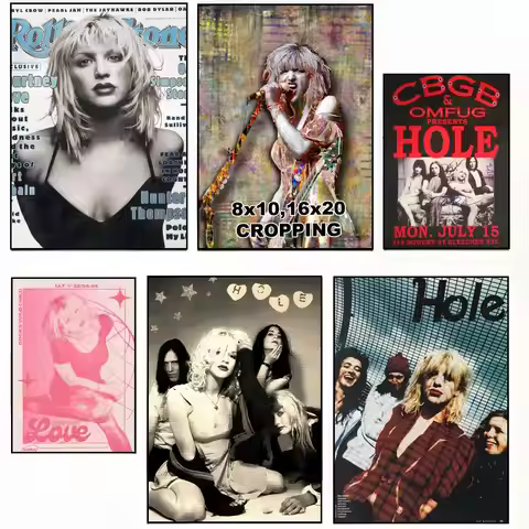 Rock Legend C-Courtney L-Love Poster Sticky Poster Paper Sticker DIY Room Bar Cafe Wall Decor Gift