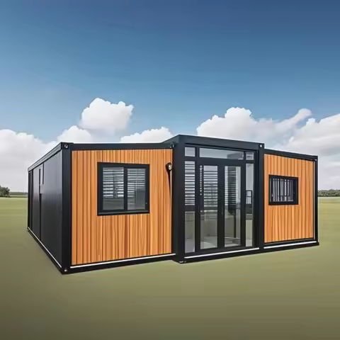 Customized Woodgrain 20Ft 40Ft Security Steel Structure Expandable Container Living House Prefabrica