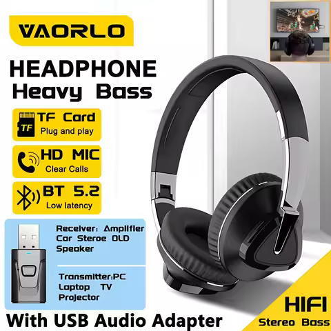 H3 Headphone Bluetooth 5.2 Hifi Bass Wireless/Wired headphone With USB Adapter(RX&TX) Gaming Headset