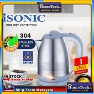 ISONIC Stainless Steel 304 1.8L Electric Kettle Ketel Teko Jug Cerek Elektrik Tea Maker Hot Water Pemanas air panas