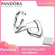 S925 sterling silver Pan Family Fashion Accessories [293290C00] Organically V-shaped Open Hoop Earri