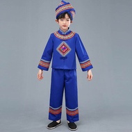 56 Ethnic Minorities Kids Costume Miao Buyi Gaoshan Naxi Dance Performance Zhuang March 3
