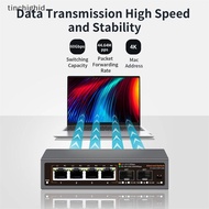 tinchighid 2.5Gbps Ethernet Switch 4 Port 2500Mbps Network Switcher 2 Port 10G SFP+ Slot Home Lab Hu