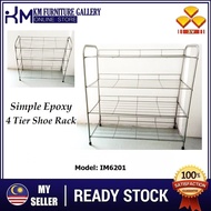 KM Furniture 3V Simple 4 Tier Epoxy Shoes Rack (IM6201) / Rak Kasut /Rak Besi Murah