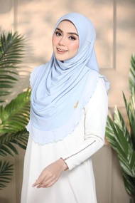 Tudung Sarung AAMANI Cotton Ribbed Awing Scuba Piping Chiffon Free Size Instant Shawl AAMANI