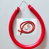 Rubber Boom 3x16mm 2.5x16 Latex Tube + 1 Meter Rope + 1pcs 304 Stainless Steel Desejobones Color Red