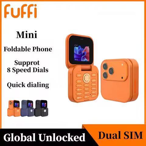 FUFFI i17 Pro Folding Mini Phone 1.77 inch HD colorful screen phone fun feature phone 2G network Dua