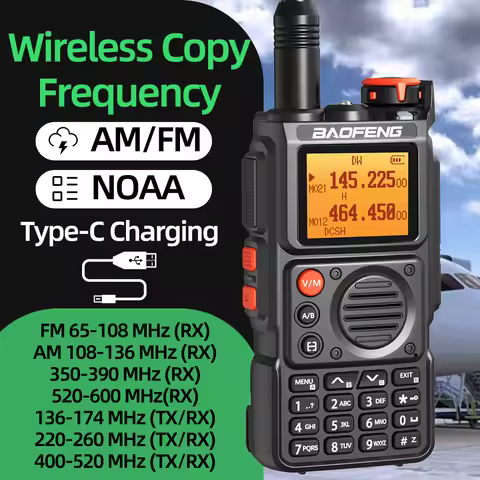 Baofeng UV-K6 Walkie Talkie ong Range Wireless Copy Frequency Multi Band Type-C Charge UHF VHF Porta