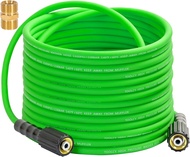 TOOLCY ท่อเครื่องฉีดน้ำแรงดันสูงยืดหยุ่น50ฟุตท่อเครื่องซักผ้าทนต่อการ Kink 1/4 In X 3300 PSI พร้อมส่