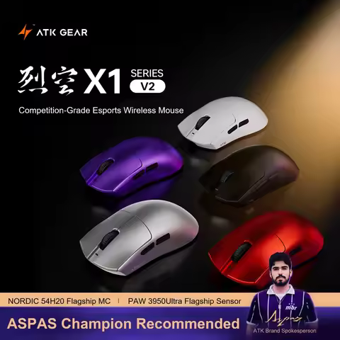 ATK X1 V2 Ultimate 2.0 Mouse Wireless PAW3950Ultra 54g Lightweight 42000DPI 750IPS 0.163ms Low Laten