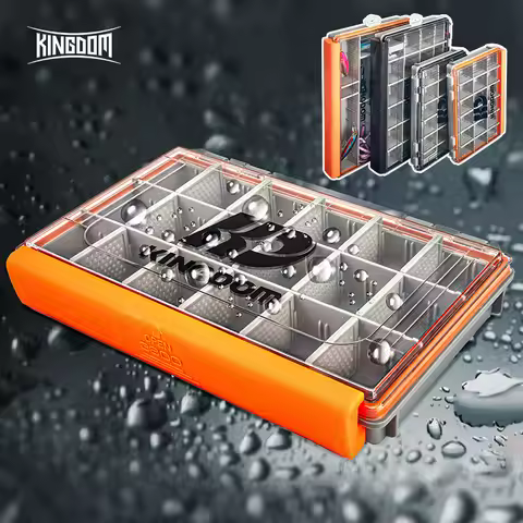 Kingdom Fishing Tackle Box 2 Sizes Multifunction Tackle Trays Organizer with Removable Dividers Fish