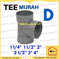 Tee 11/4 1,25 11/2 1,5 2 21/2 2,5 3 4 inch T PVC MURAH Tipe D