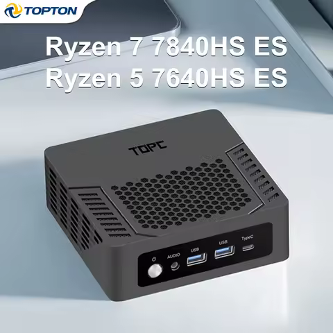 TOPC Mini PC AMD Ryzen 7 8845HS ES 7840HS ES Version USB4.0 Dual LAN 2xDDR5 PCIe4.0 Windows 11 Nuc M