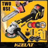 ❣KEELAT Dual-Use 20V Cordless Angle Grinder Battery  11.5 in Cordless Chainsaw Battery Polisher Grinding Metal Cutter♝