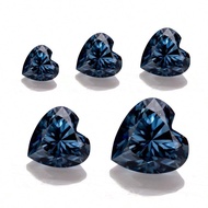[1CT 6.5x6.5mm] Xanh lá & Xanh lam 1pc/2pcs/5pcs Bán buôn Moissanite Hình trái tim Độ trong VVS1 Dùn