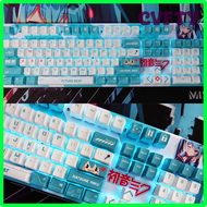 CVFTY ทั้งชุด Hatsune Miku Keycap น่ารักแหวนคอมพิวเตอร์ตกแต่งอุปกรณ์เสริมแป้นพิมพ์การ์ตูนสาวอะนิเมะ 