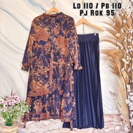 Setelan Alisha Set Midi Rok Plisket Marble
