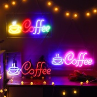 New Arrival Led Backboard Neon Light Coffee Modeling Light Wall-Mounted Bar Decorative Light Factory Direct Supply