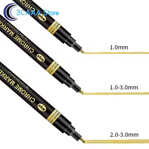 0.7/1/3MM Electroplating Mirror Silver Gold Paint Pen Hand-repair Chrome-plated Metal Waterproof Tir