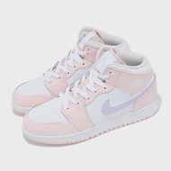 Nike 休閒鞋 Air Jordan 1 Mid GS 大童 女鞋 粉 白 AJ1 皮革 喬丹 一代 FD8780-601