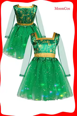 Princess Fiona Cosplay Kids Girls Green Tutu Dress Costume Children Skirt Cartoon Monster Outfits Ha