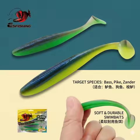 KESFISHING Soft Fishing Lure ES Easy Shiner 50mm 76 100 125 150 180mm Isca Artificial Fishing Silico