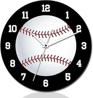 12 Inch Baseball Wall Clocks with Silent Clock Movement and Battery Operated, Great Decor for Bedroo