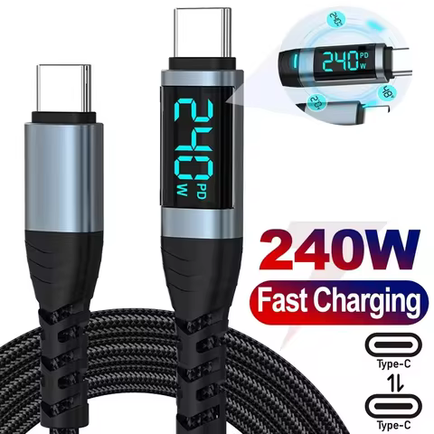 USB C To Type-C Cables 240W 6A Max Quick Charging Wire 480Mbp/s High-speed Data Transfer Data Line f