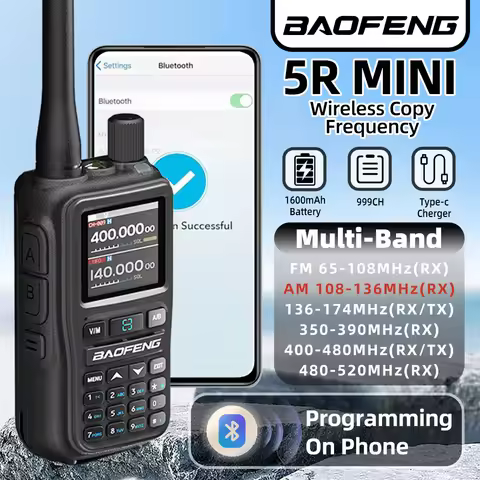 2PCS BAOFENG Walkie Talkie UV-5R Mini Dual PTT Multi Band Bluetooth Programming Rx 5WCompact VOX FM 