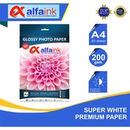 Alfaink Glossy Photo Paper - Super White Premium 200 gsm