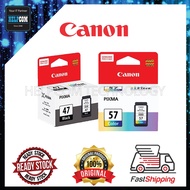 CANON PG-47 BLACK / CL-57 COLOUR / CL-57S COLOUR Ink Cartridge For Printer E410 E470 E480 E3170 E4270 E400 E460