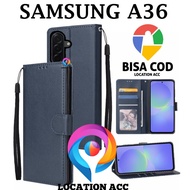 SAMSUNG A36 FLIP LEATHER CASE PREMIUM - FLIP WALLET CASE LEATHER FOR SAMSUNG A36 - WALLET CASE | FLI