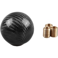 RYANSTAR Carbon Fiber Shift Knob Gear Shifter Knobs with 3 Adapters Round Ball Stick Shifter Level B