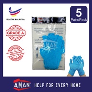 Disposable Nitrile Hand Gloves / Examination Gloves Powder Free Grade A (Size: M/L)