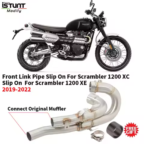 Motorcycle Exhaust Full System Escape Moto Front Link Pipe Slip On For TRIUMPH Scrambler 1200 XC XE 