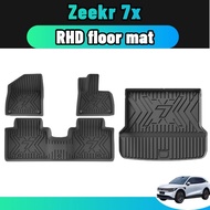 Floor Mats for zeekr 7x Right Rudder 3D Tpe Four Seasons Waterproof Car Floor Liner Trunk Mats acces