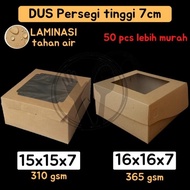dus nasi box kue 15x15x7 16x16x7 kardus laminasi jendela kardus kraft