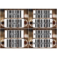 OHANA .. Barcode Mug Design 11oz w/ box Souvenir - (El Nido, Gensan, Iligan, Ilocos Norte)