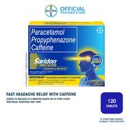 SARIDON® Paracetamol/Propyphenazone/Caffeine Tablet for Fast Headache Relief 120s – analgesic /antip