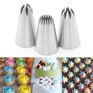D66 D42 2D Decorating Nozzle 3-Piece Set 304 Stainless Steel Rose Cookie Squeezing Nozzle Cake Bakin