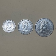 Malaya & British Borneo - 5cents+10cents+20cents (3in1) SET Queen Elizabeth 2nd 1961 Sliver