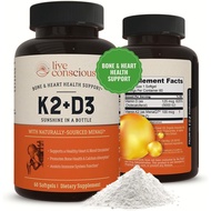 Live Conscious Vitamin K2 MK7 with D3 Supplement | Bone & Heart Health Support - Patented Vitamin K 