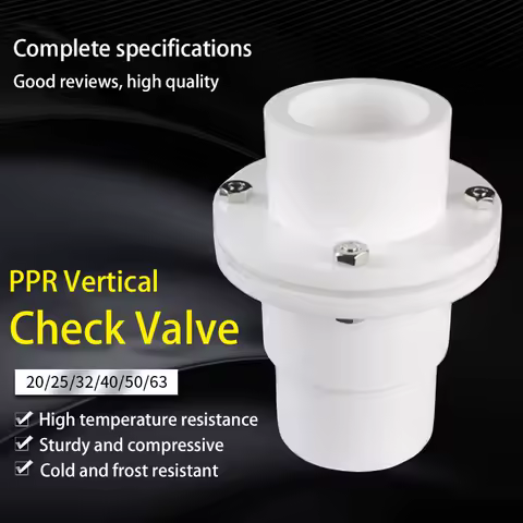 20/25/32/40/50/63mm PPR Vertical Check Valve Water Pipe Fittings One-way Valve Plastic Joint Adapter