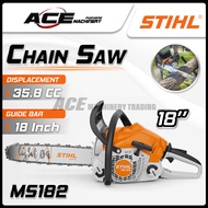 [ 100% ORIGINAL ] New Model STIHL MS182 CHAINSAW WITH 18 " Inch GUIDE BAR & CHAIN - 6 Months Warrant