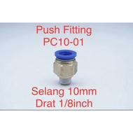 Pc10-01 Pneumatic Coupler Fitting Straight Hose 10mm Drat 1/8inch Connector Slip Lock Push Tube Brass Connector Male Thread Straight | 2.048.0004 | Pc10-01