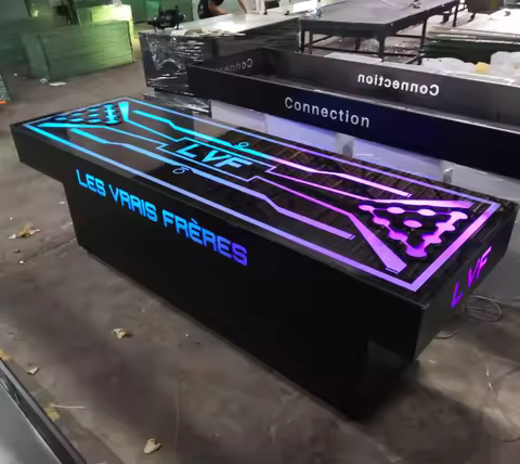 Wholesale LED - Lit Bar Beer Pong Table with Customizable Neon Design for Nightclub Gaming Event and