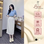 Straight skirt 82cm long with POCKET slit in the back to conceal Youthful and Dynamic Form 79.3