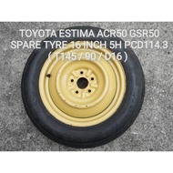 🇯🇵🇯🇵 Toyota Estima ACR50 GSR50 16 INCH 5 Holes PCD114.3 Spare Tyre With Tyre ( T145/90 D16 )